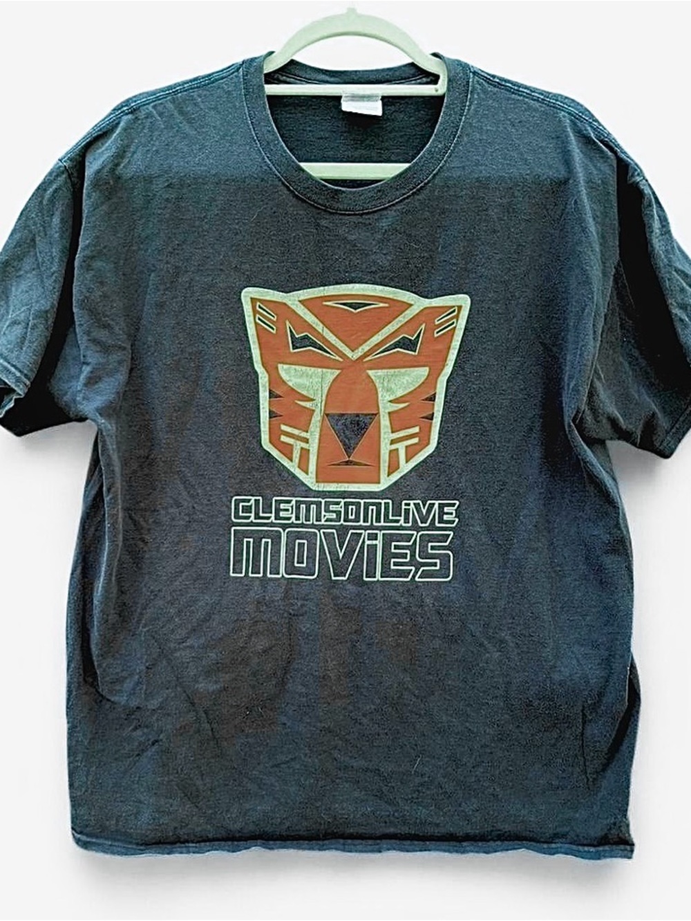 Vintage ClemsonLive Movies 90s Graphic Tee - Black with Orange Logo